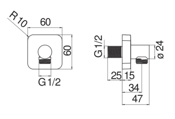 Шланговое подключение Nobili Rubinetterie AD150/14CR